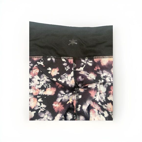 Splendid Floral Leggings Women’s Size Medium Black White Stretch Yoga Pants - Picture 5 of 7